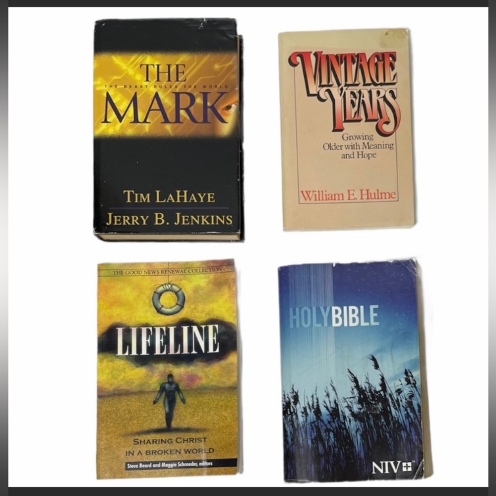Christian Book Bundle NIV Holy Bible The Mark Left Behind Lifeline Vintage Years